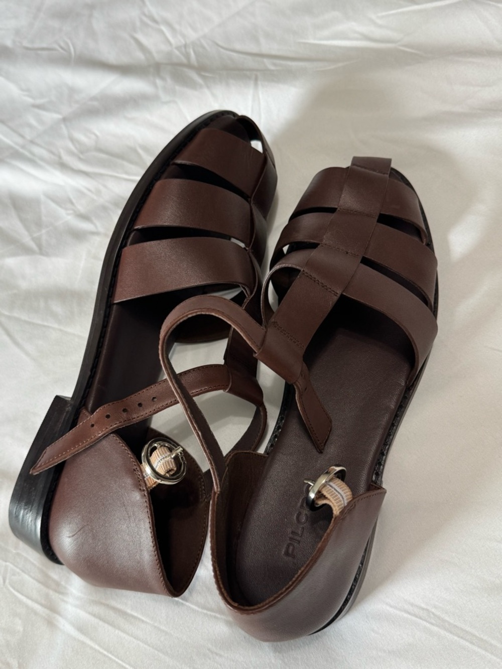 Pilcro Brown Leather Fisherman-Style Women's Sandals. Worn once.